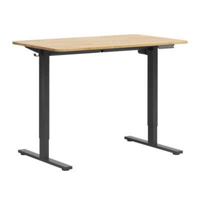 Adjustable desk with a rounded top for a home office