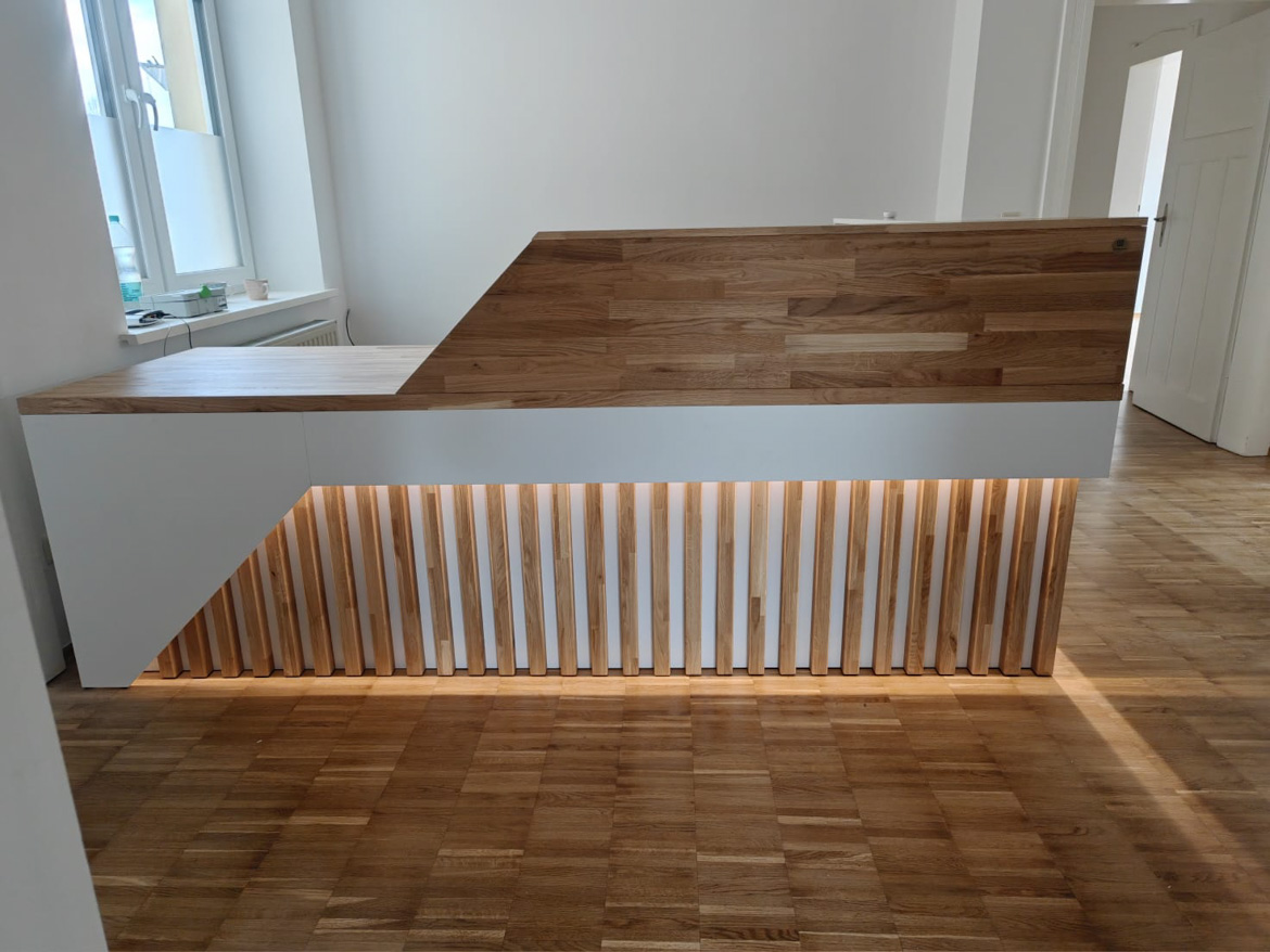Reception counter for a therapy office in Hoya (Germany)