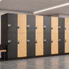 Gym lockers with 4 compartments