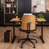 standing desk with a wooden top