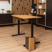adjustable desk with wooden top