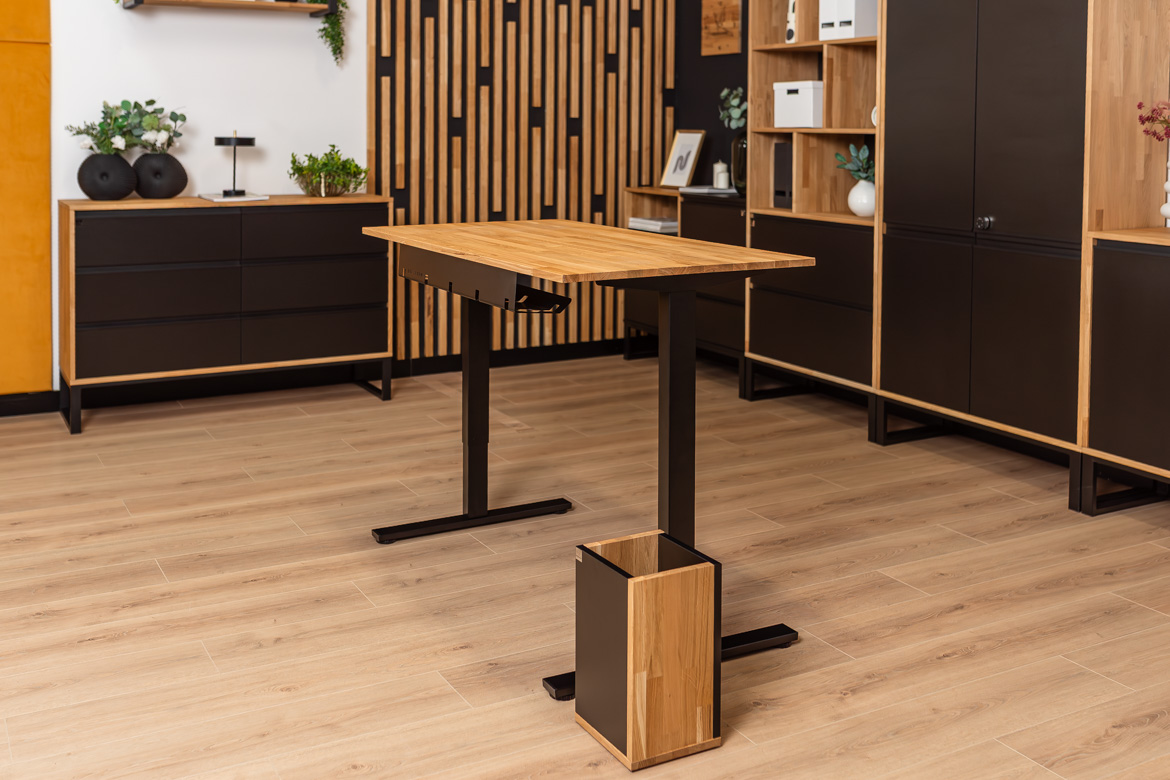 adjustable-desk-with-a-wooden-top adjustable desk with wooden top
