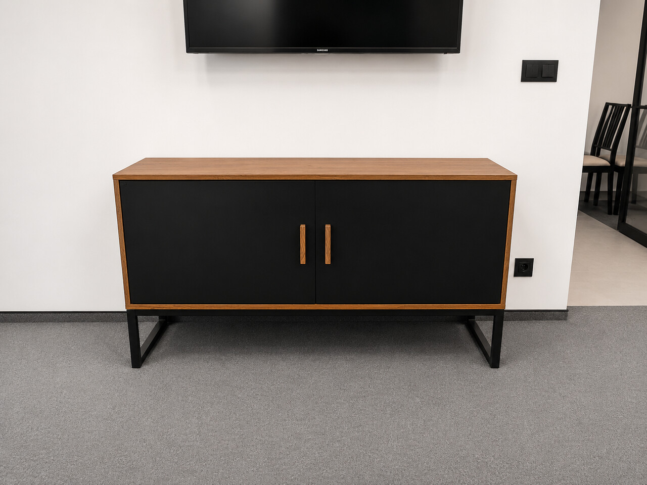 chest of drawers with wooden handles