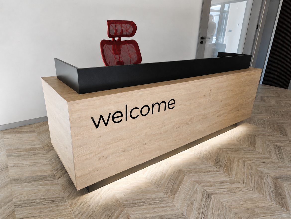 Lada recepcyjna z kolekcji Corporate dla firmy EDIL Services w Płocku