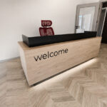 Reception desk from the Corporate collection for EDIL Services in Płock