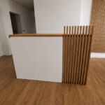 Reception desk with wooden slats for a law firm in Bamberg (Germany)