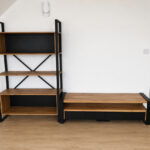A bookshelf and TV cabinet for the attic office of Mr. Michał from Kraków