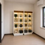 A bookshelf with LED lighting and a display cabinet for the living room for Ms. Agata from Warsaw