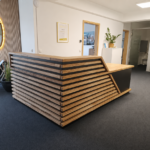 Reception desk for Deutsche Vermögensberatung—one of Germany's largest insurance brokers