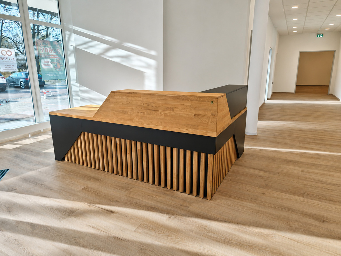 Reception desk for a German company