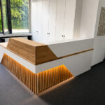 Reception desk with LED lighting