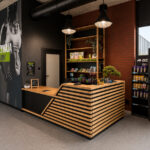 Custom-made reception furniture for a fitness club