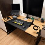 Electrically adjustable desk for home use