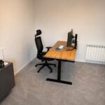 Height-adjustable desk for a home office