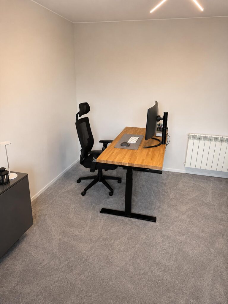 Height-adjustable desk for a home office