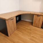 L-shaped wooden desk