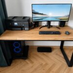 A large desk for a graphic designer