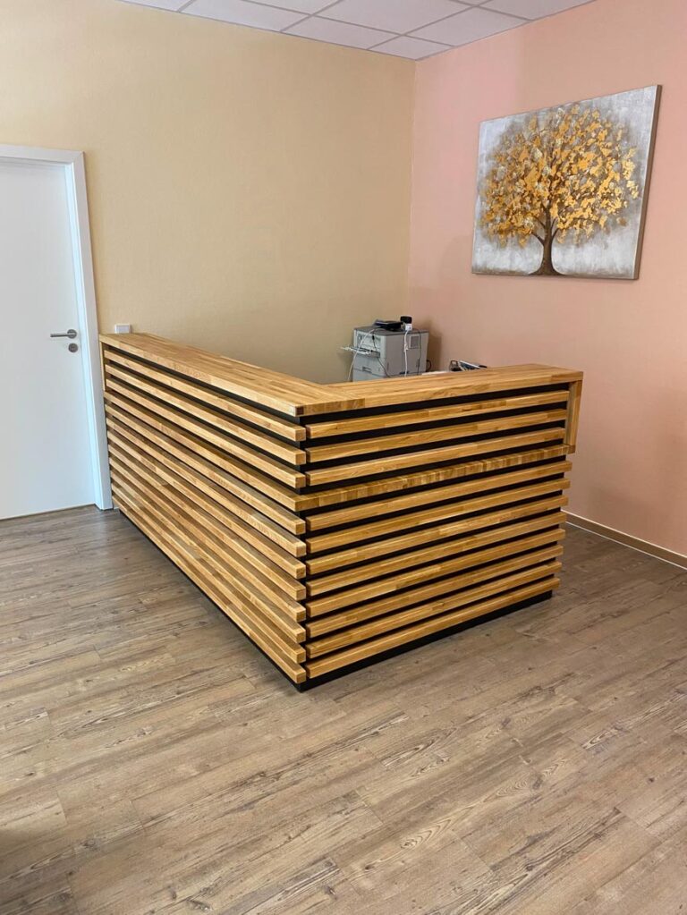 Reception desk for a pediatrician's office in Bochum, Germany