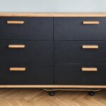 A chest of drawers for an accounting office with six large drawers