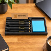 handcrafted wooden desk organizer