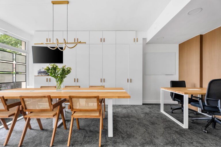 Custom floor-to-ceiling office cabinetry
