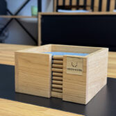 Deerhorn oak cup coaster holder