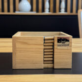 Deerhorn wooden organizer for felt coasters