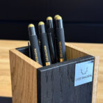 Deerhorn office trash can-style pen holder