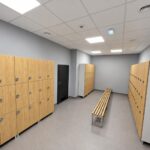 Lockers with locks for the fitness club's changing room